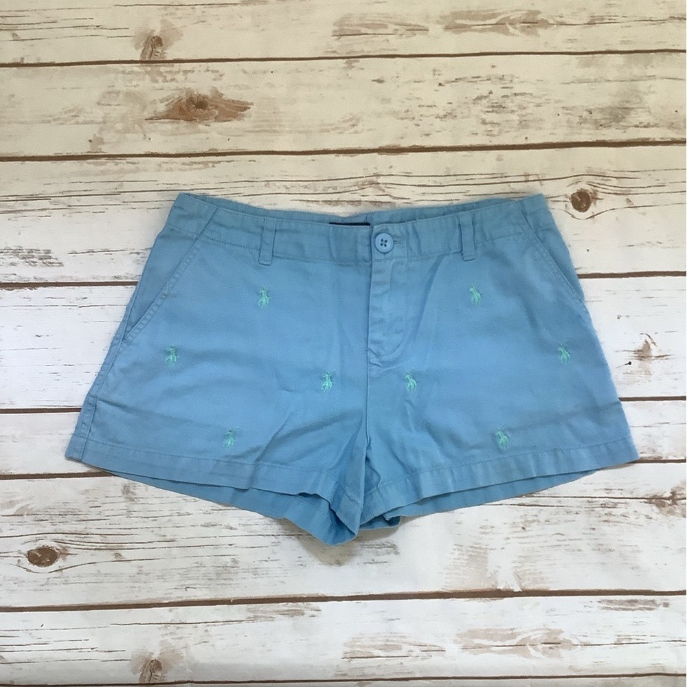 Polo Ralph Lauren Chino Shorts Blue Embroidered Pony Size 14